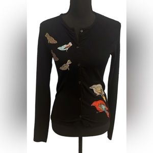 Majestic long sleeve bird detail shirt